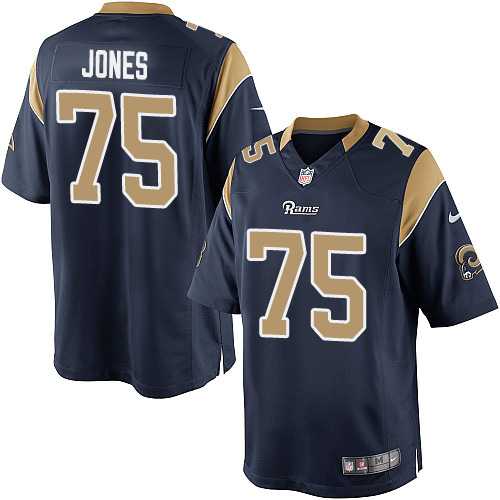Youth Nike Los Angeles Rams #75 Deacon Jones Limited Navy Blue Team Color NFL Jersey