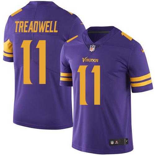 Youth Nike Minnesota Vikings #11 Laquon Treadwell Purple Stitched NFL Limited Rush Jersey