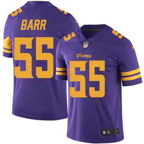 Youth Nike Minnesota Vikings #55 Anthony Barr Purple Stitched NFL Limited Rush Jersey