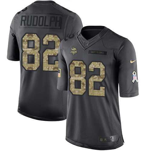 Youth Nike Minnesota Vikings #82 Kyle Rudolph Anthracite Stitched NFL Limited 2016 Salute To Service Jersey