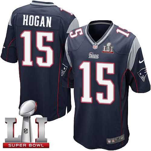 Youth Nike New England Patriots #15 Chris Hogan Navy Blue Team Color Super Bowl LI 51 Stitched NFL New Elite Jersey