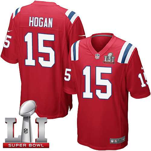 Youth Nike New England Patriots #15 Chris Hogan Red Alternate Super Bowl LI 51 Stitched NFL Elite Jersey