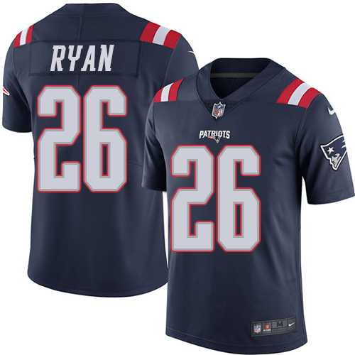 Youth Nike New England Patriots #26 Logan Ryan Navy Blue Stitched NFL Limited Rush Jersey
