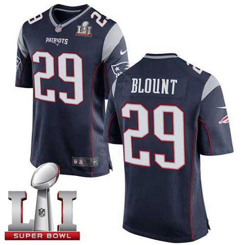 Youth Nike New England Patriots #29 LeGarrette Blount Navy Blue Team Color Super Bowl LI 51 Stitched NFL New Elite Jersey