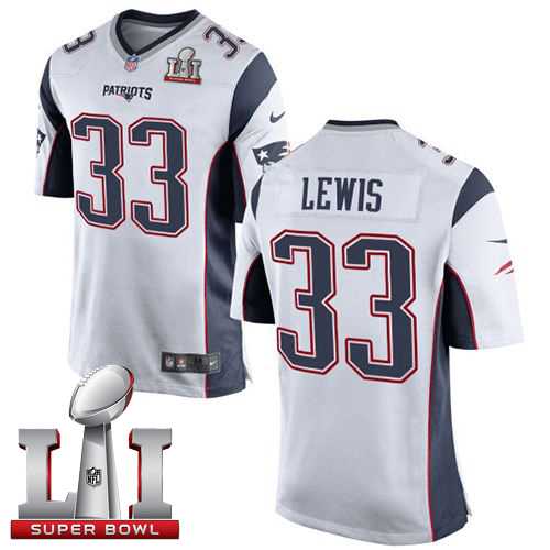 Youth Nike New England Patriots #33 Dion Lewis White Super Bowl LI 51 Stitched NFL New Elite Jersey