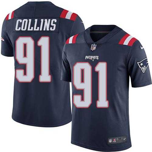 Youth Nike New England Patriots #91 Jamie Collins Navy Blue Stitched NFL Limited Rush Jersey