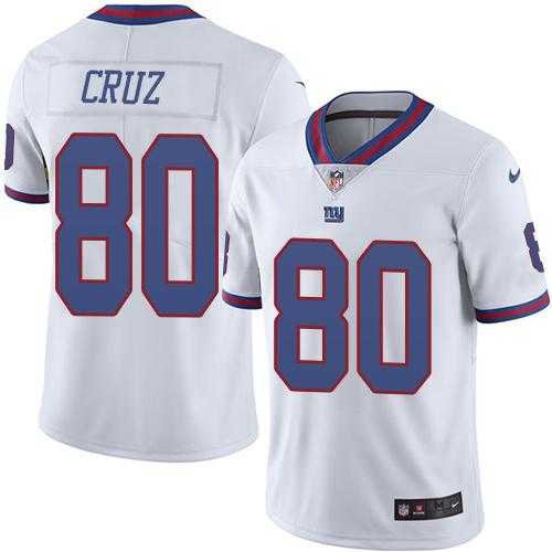 Youth Nike New York Giants #80 Victor Cruz White Stitched NFL Limited Rush Jersey