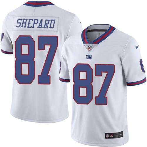 Youth Nike New York Giants #87 Sterling Shepard White Stitched NFL Limited Rush Jersey