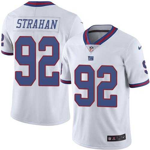 Youth Nike New York Giants #92 Michael Strahan White Stitched NFL Limited Rush Jersey