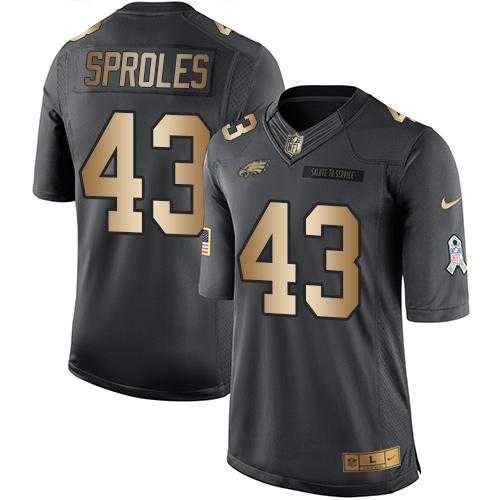 Youth Nike Philadelphia Eagles #43 Darren Sproles Anthracite Stitched NFL Limited Gold Salute to Service Jersey