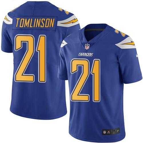 Youth Nike San Diego Chargers #21 LaDainian Tomlinson Electric Blue Stitched NFL Limited Rush Jersey
