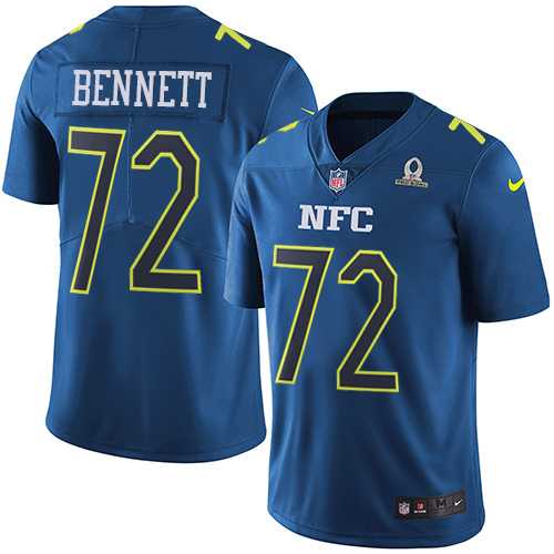 Youth Nike Seattle Seahawks #72 Michael Bennett Navy Stitched NFL Limited NFC 2017 Pro Bowl Jersey