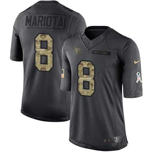 Youth Nike Tennessee Titans #8 Marcus Mariota Anthracite Stitched NFL Limited 2016 Salute to Service Jersey