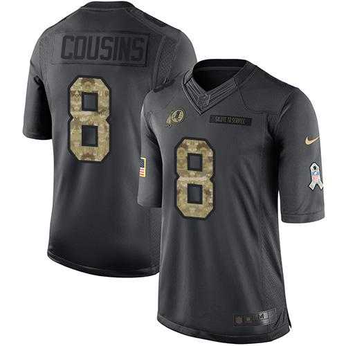 Youth Nike Washington Redskins #8 Kirk Cousins Anthracite Stitched NFL Limited 2016 Salute to Service Jersey