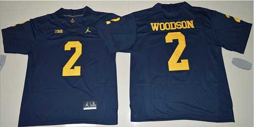 Michigan Wolverines #2 Charles Woodson Navy Blue Jordan Brand Stitched NCAA Jersey