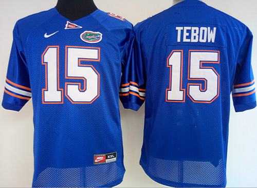 Women's Florida Gators #15 Tim Tebow Blue Stitched NCAA Jersey