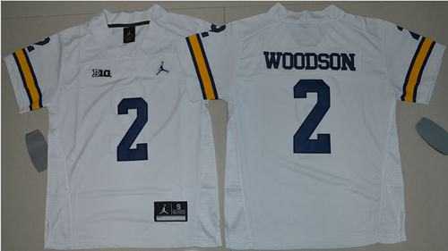 Youth Michigan Wolverines #2 Charles Woodson White Jordan Brand Stitched NCAA Jersey