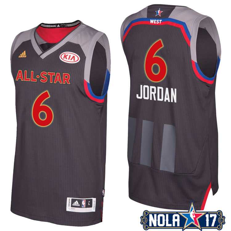 2017 All-Star Western Conference Los Angeles Clippers #6 DeAndre Jordan Charcoal Stitched NBA Jersey