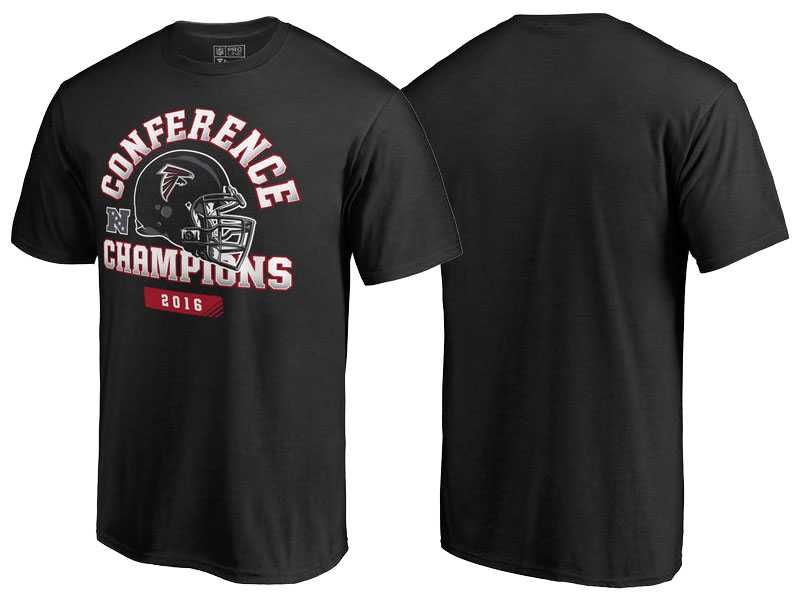 Atlanta Falcons Black 2016 NFC Conference Champions Bubble Screen T-Shirt