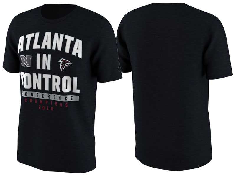 Atlanta Falcons Black 2016 NFC Conference Champions In Control T-Shirt