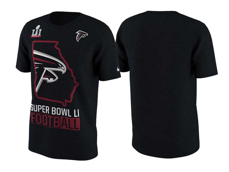 Atlanta Falcons Black Super Bowl LI Bound Local State T-Shirt