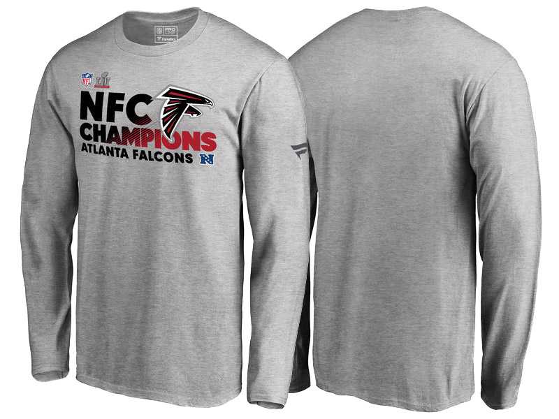 Atlanta Falcons Gray 2016 NFC Conference Champions Trophy Collection Long Sleeve T-Shirt