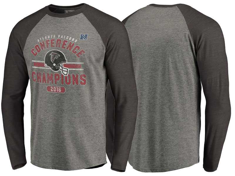 Atlanta Falcons Gray 2016 NFC Conference Champions Vintage Snap Long Sleeve T-Shirt