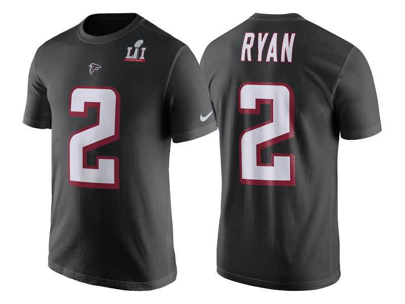 Atlanta Falcons Matt Ryan Black Super Bowl LI Bound Name & Number T-Shirt