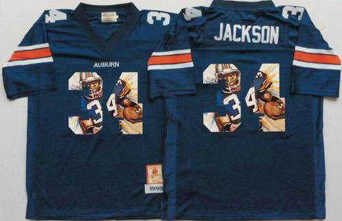 Auburn Tigers #34 Bo Jackson Blue Player Fashion Stitched NCAA Jersey