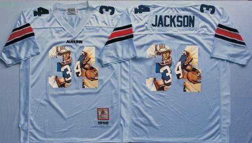 Auburn Tigers #34 Bo Jackson White Player Fashion Stitched NCAA Jersey