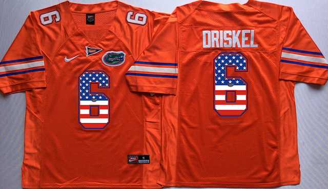 Florida Gators #6 Jeff Driskel Orange USA Flag College Jersey