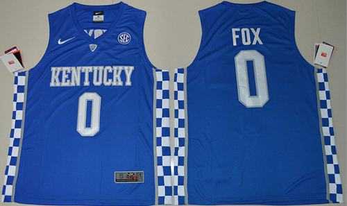 Kentucky Wildcats #0 De'Aaron Fox Royal Blue Basketball Elite Stitched NCAA Jersey
