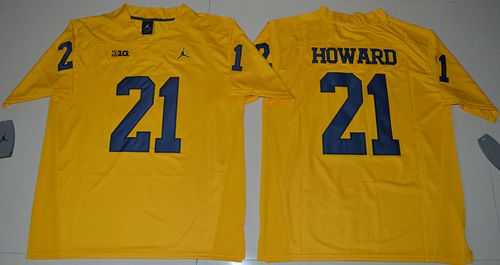 Michigan Wolverines #21 Desmond Howard Gold Jordan Brand Limited Stitched NCAA Jersey