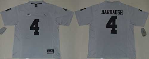 Michigan Wolverines #4 Jim Harbaugh Gridiron Gray II Jordan Brand Limited Stitched NCAA Jersey