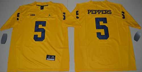 Michigan Wolverines #5 Jabrill Peppers Gold Jordan Brand Limited Stitched NCAA Jersey