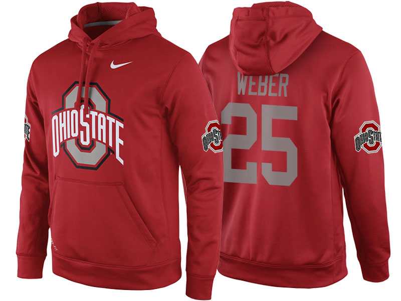 NCAA Ohio State Buckeyes #25 Mike Weber Jr. Red Playoff Bound Vital College Football Pullover Hoodie
