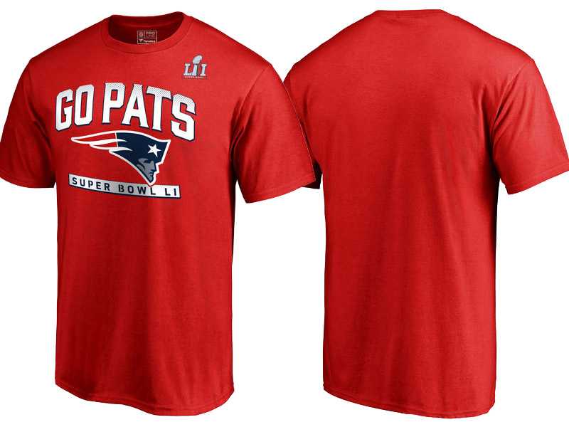 New England Patriots Red Super Bowl LI Go T-Shirt