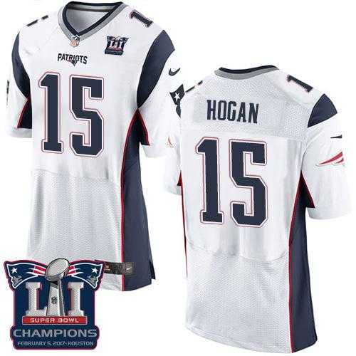 Nike New England Patriots #15 Chris Hogan White Super Bowl LI Champions Men's Stitched NFL Elite Jersey