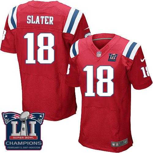 Nike New England Patriots #18 Matt Slater Red Alternate Super Bowl LI Champions Men's Stitched NFL Elite Jersey