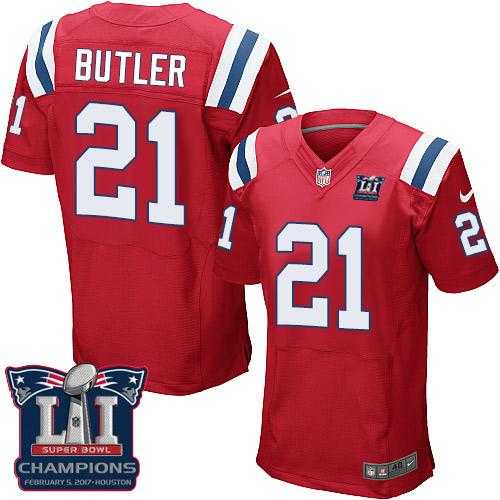 Nike New England Patriots #21 Malcolm Butler Red Alternate Super Bowl LI Champions Men's Stitched NFL Elite Jersey