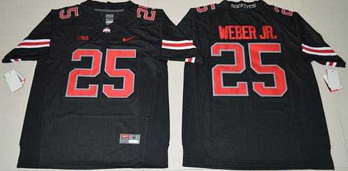 Ohio State Buckeyes #25 Mike Weber Jr. Black(Red No.) Limited Stitched NCAA Jersey