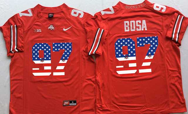 Ohio State Buckeyes #97 Joey Bosa Red USA Flag College Football Jersey