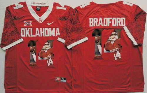 Oklahoma Sooners #14 Sam Bradford Red Player Fashion Stitched NCAA Jersey