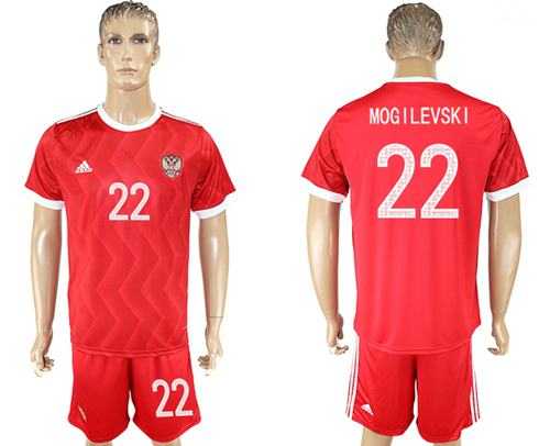 Russia #22 Mogilevski Federation Cup Home Soccer Country Jersey