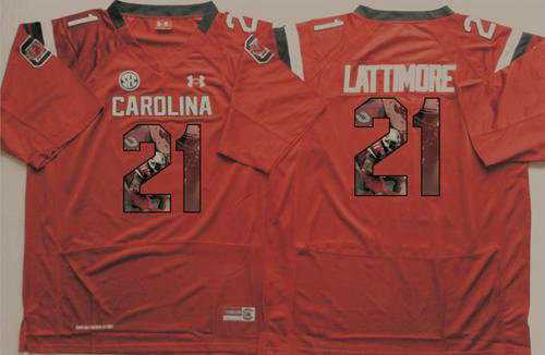 South Carolina Fighting Gamecocks #21 Marcus Lattimore Red Player Fashion Stitched NCAA Jersey