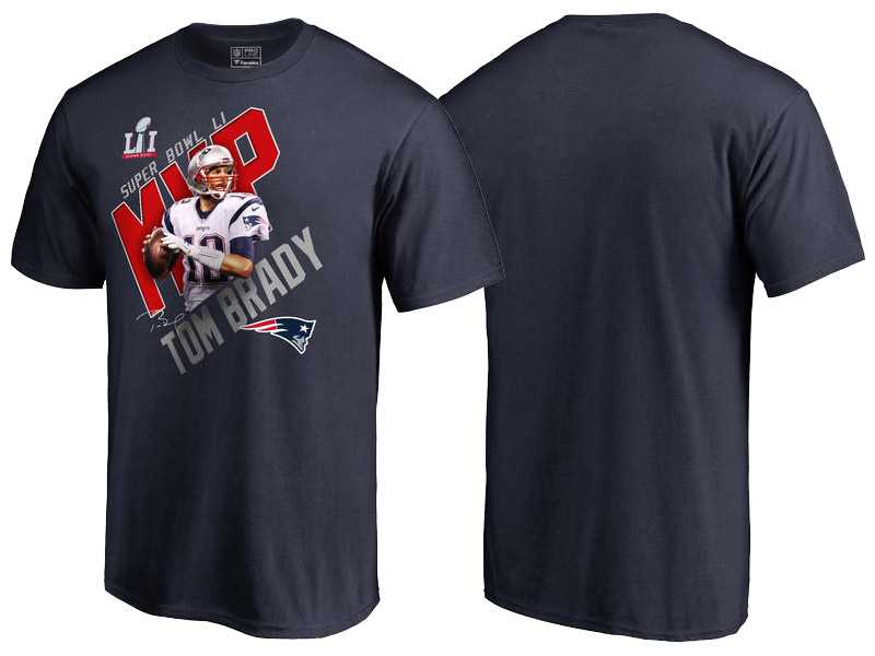 Super Bowl LI Champions MVP New England Patriots Tom Brady Navy T-Shirt