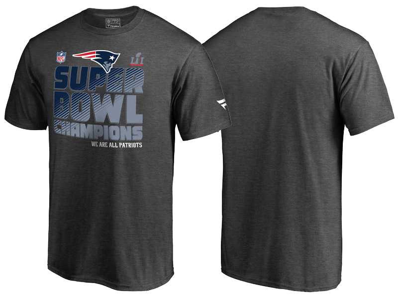 Super Bowl LI Champions New England Patriots Charcoal Trophy Collection Locker Room T-Shirt