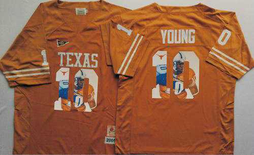 Texas Longhorns #10 Vince Young Orange Player Fashion Stitched NCAA Jersey