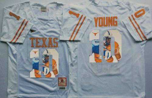 Texas Longhorns #10 Vince Young White Player Fashion Stitched NCAA Jersey