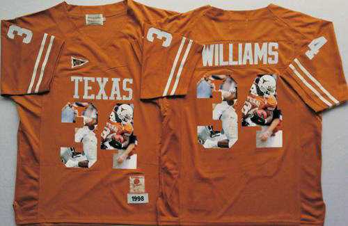 Texas Longhorns #34 Ricky Williams Orange Player Fashion Stitched NCAA Jersey